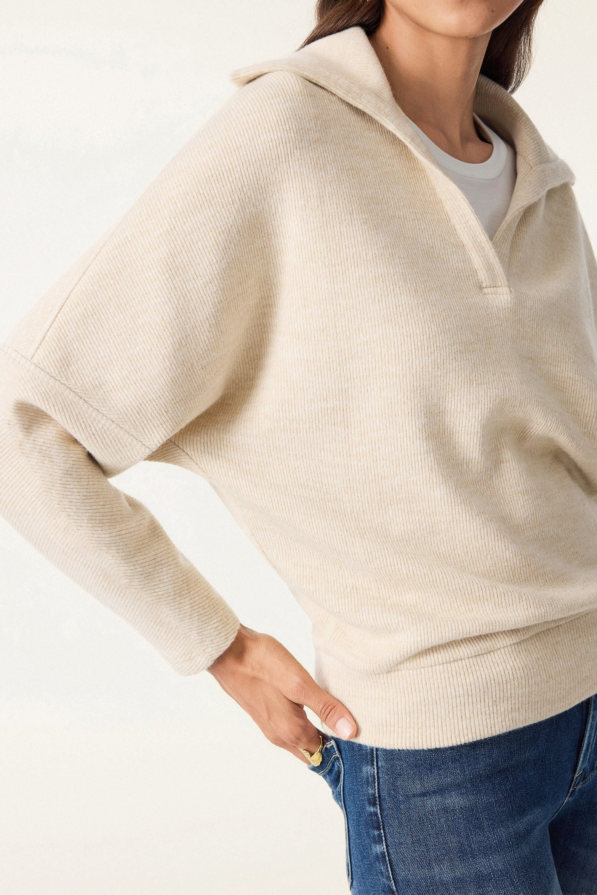 V-Neck Batwing Sleeve Pullover