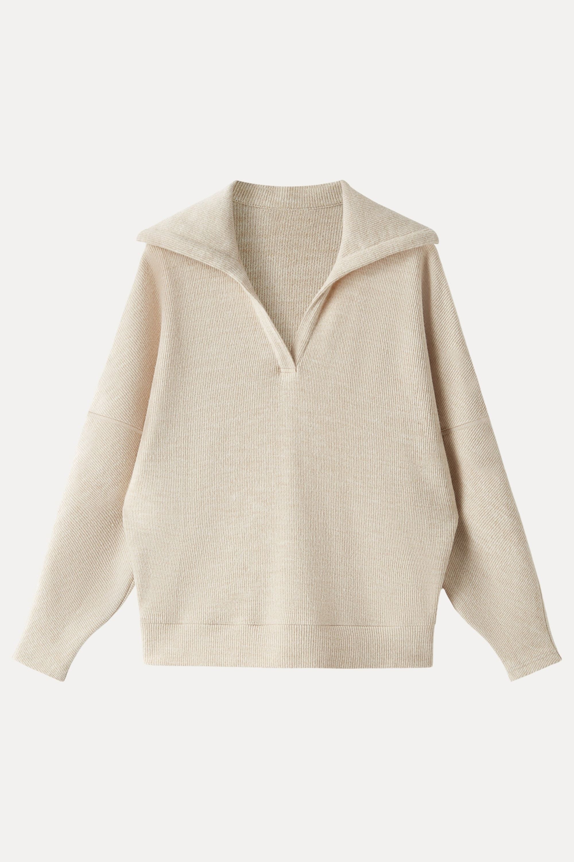 V-Neck Batwing Sleeve Pullover