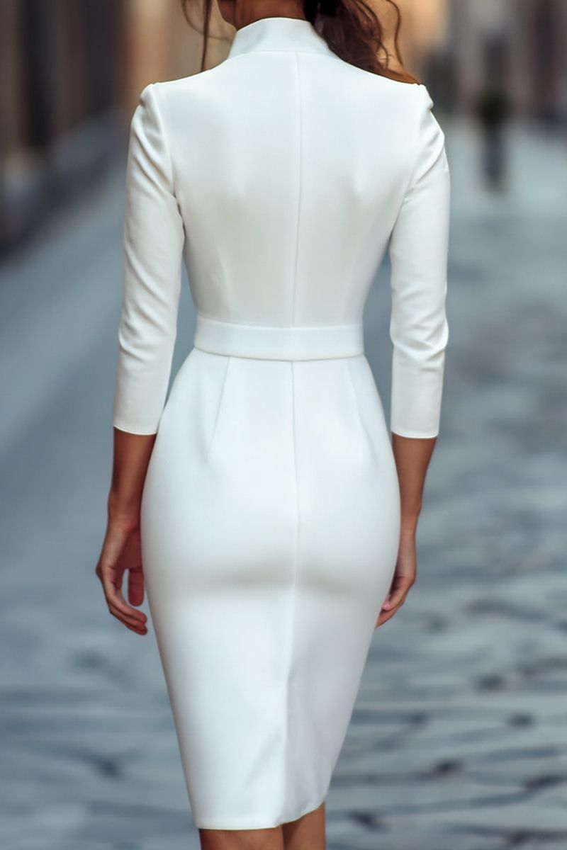 Refined Belted Sheath Dress