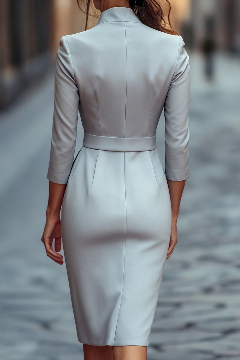 Refined Belted Sheath Dress