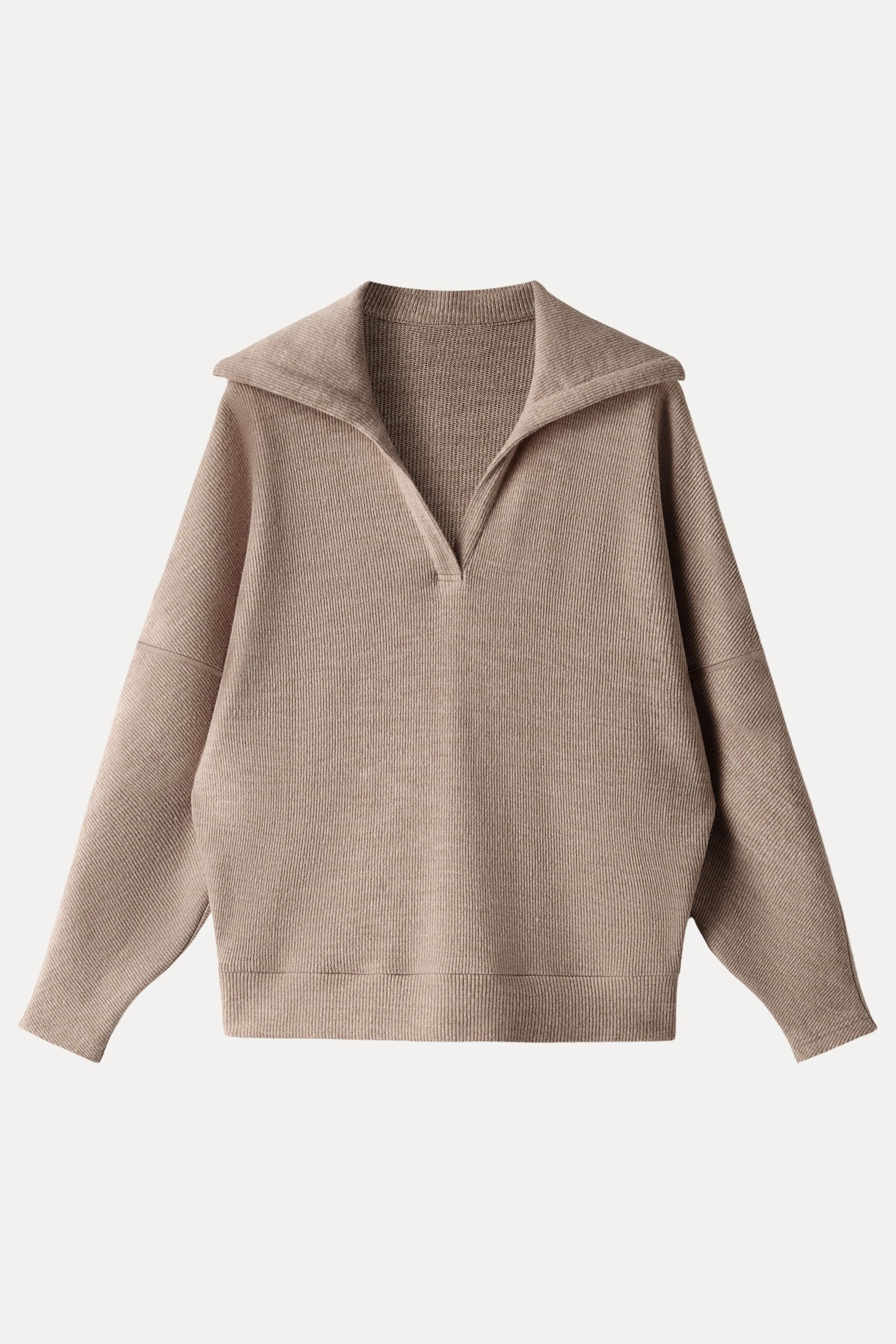 V-Neck Batwing Sleeve Pullover