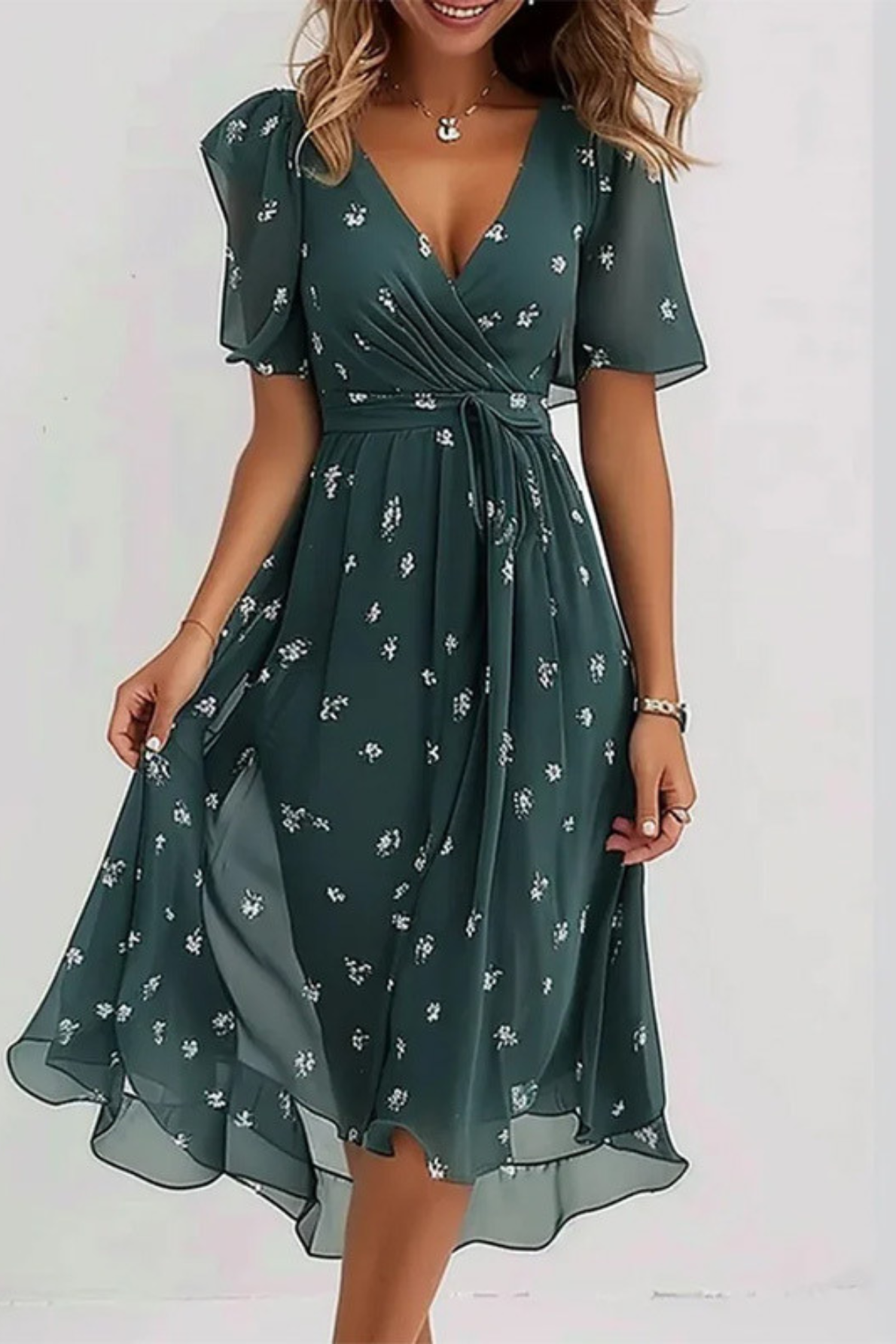 Azure Grace Midi Dress