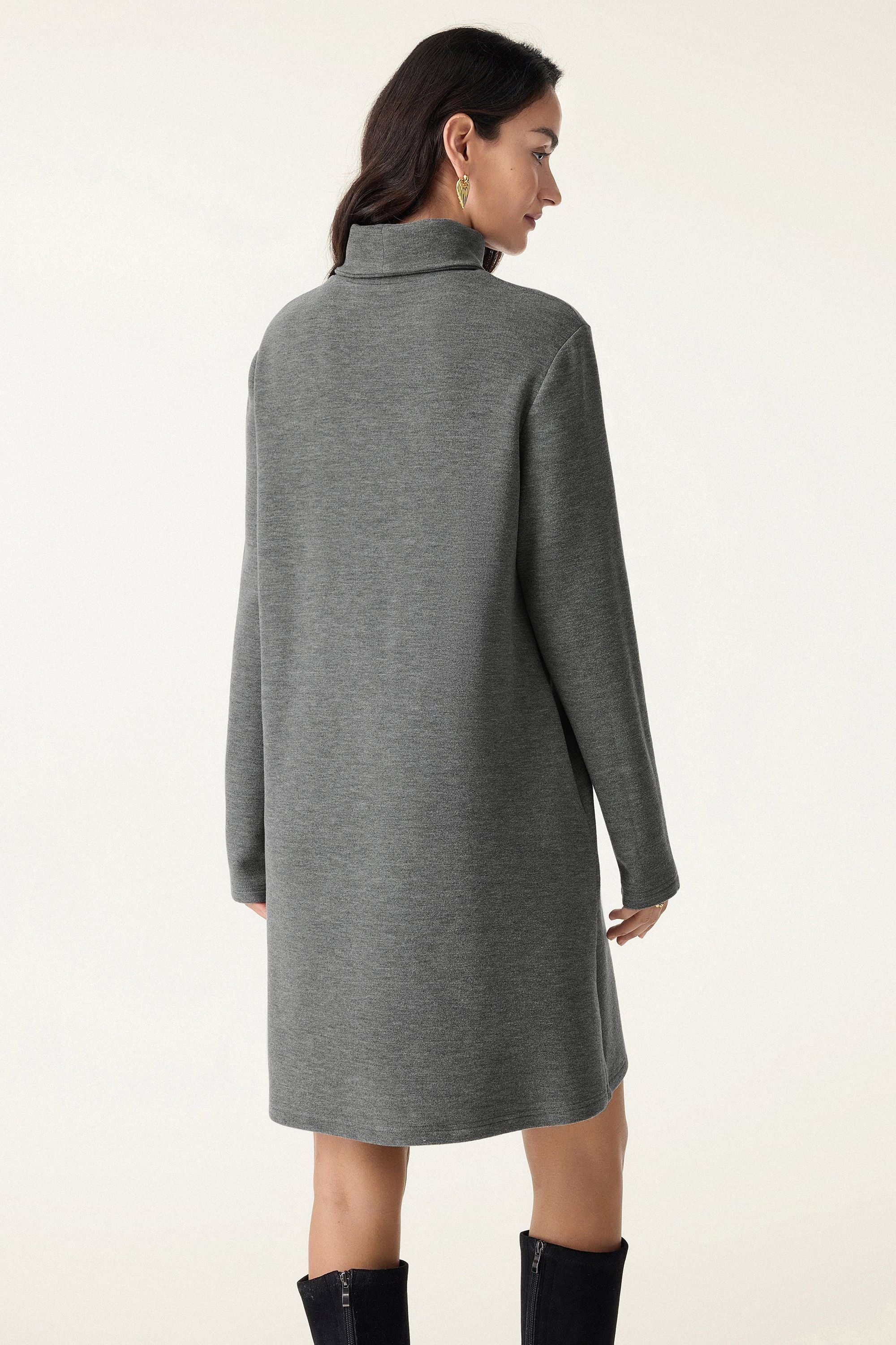Cozy Warm Turtleneck Mini Dress
