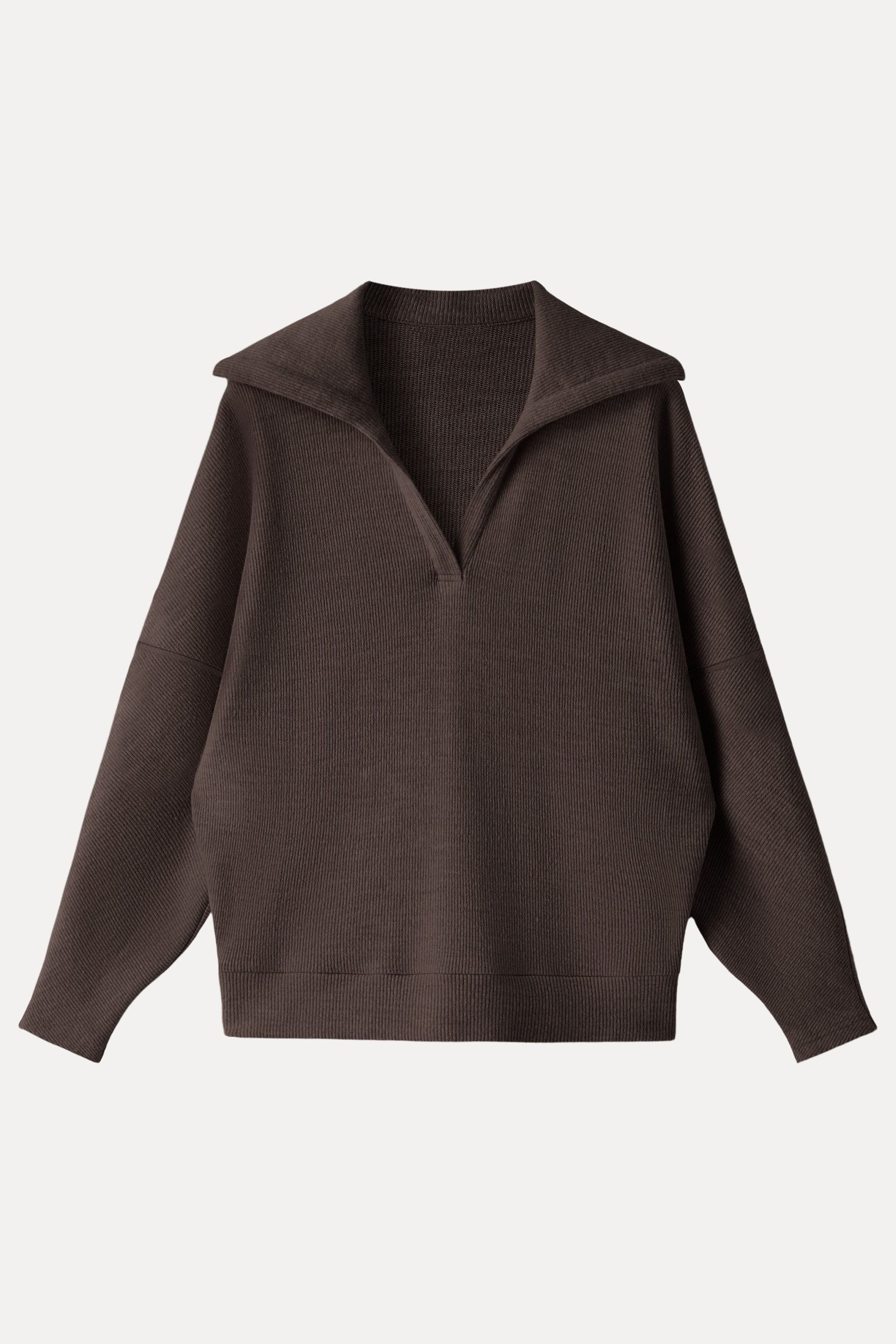 V-Neck Batwing Sleeve Pullover