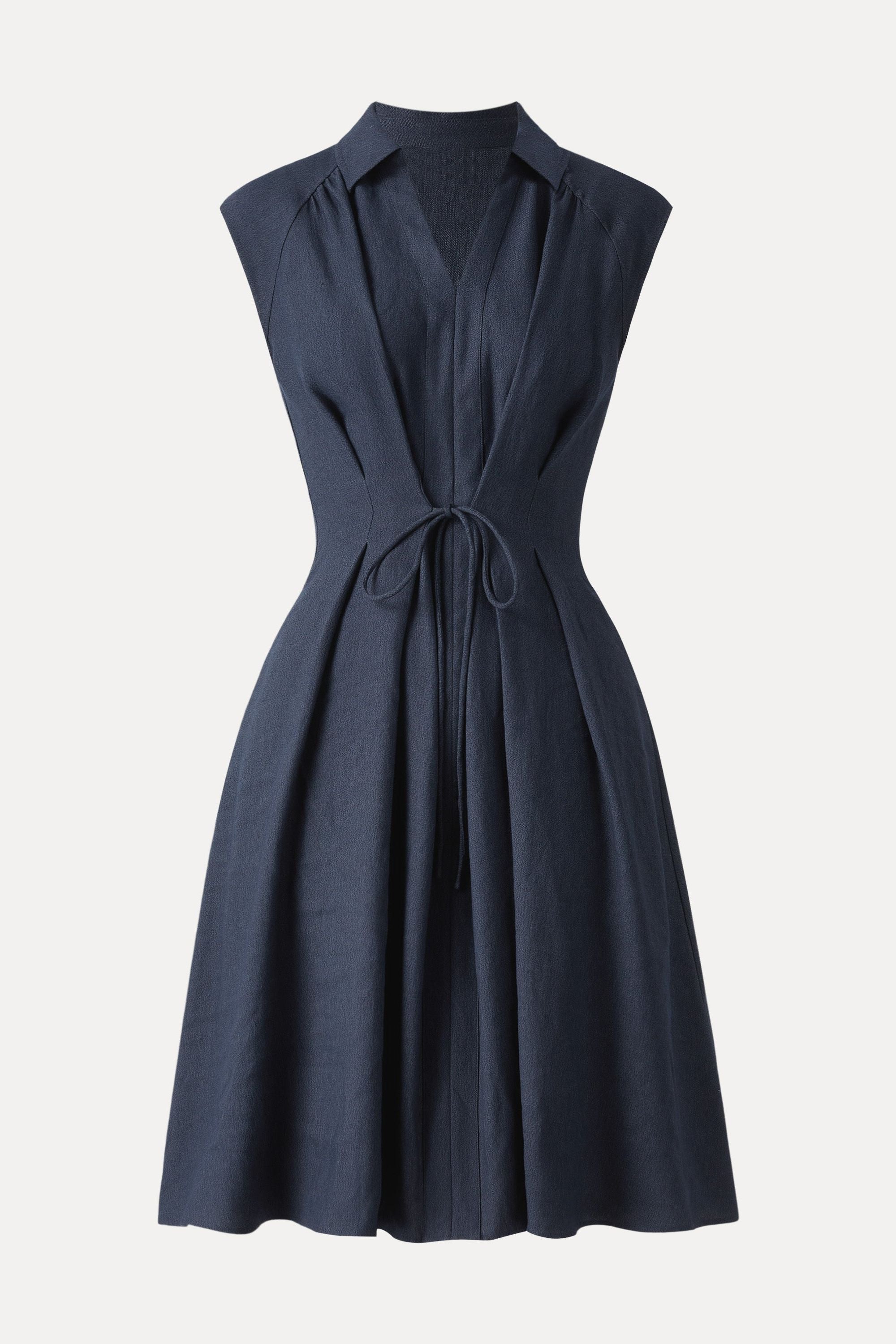 V-neck Dress with Drawstring