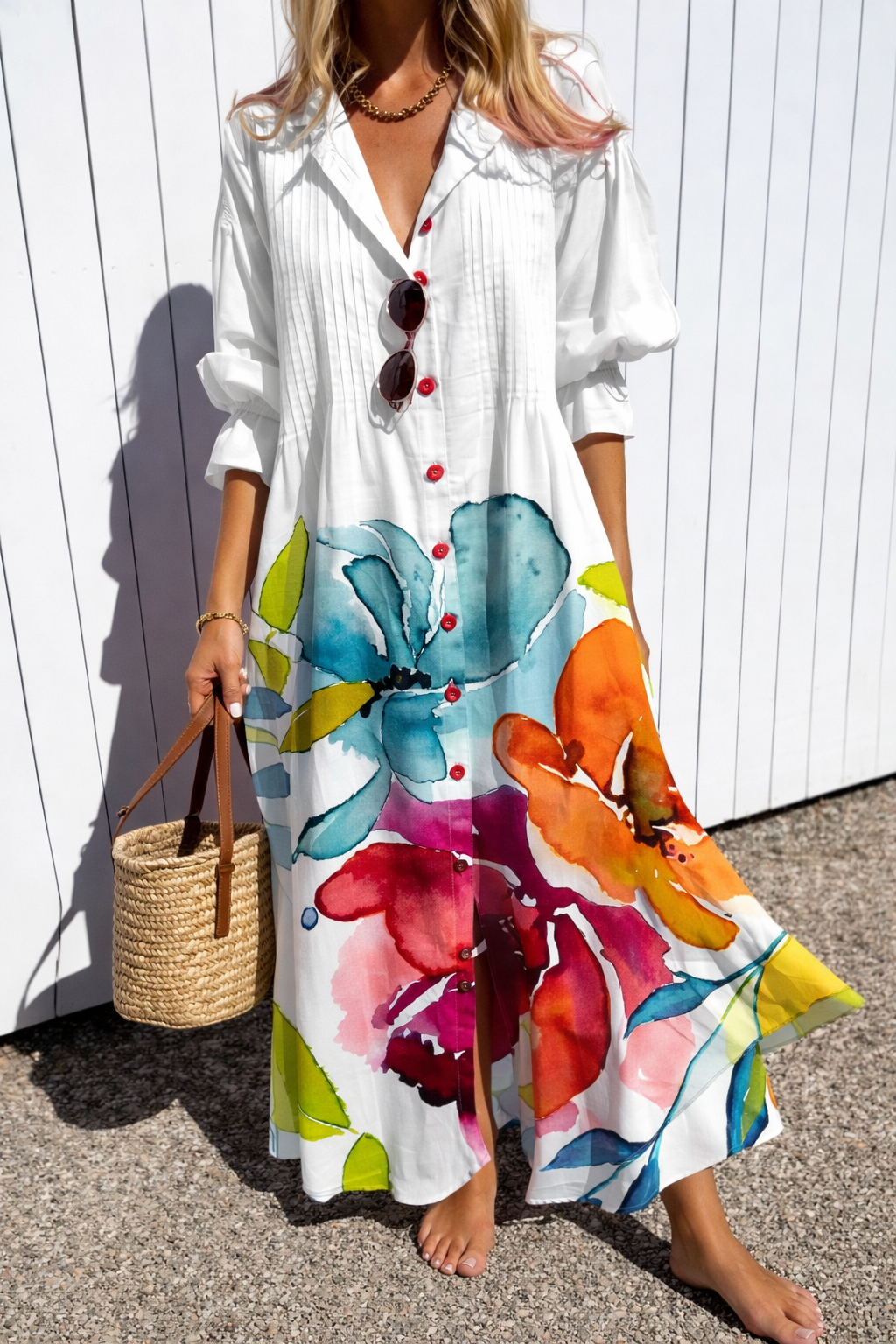 Azure Palm Relaxed Fit Dress