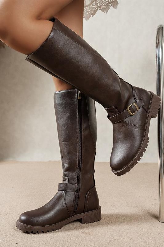 Heritage Buckle Knee Boots