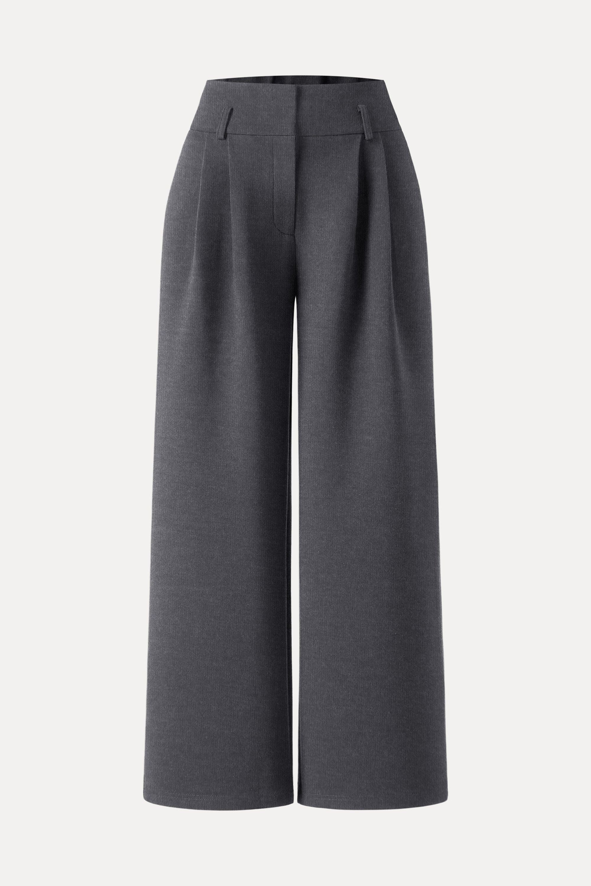 Cozy Warm High Rise Wide Leg Trousers with Pockets