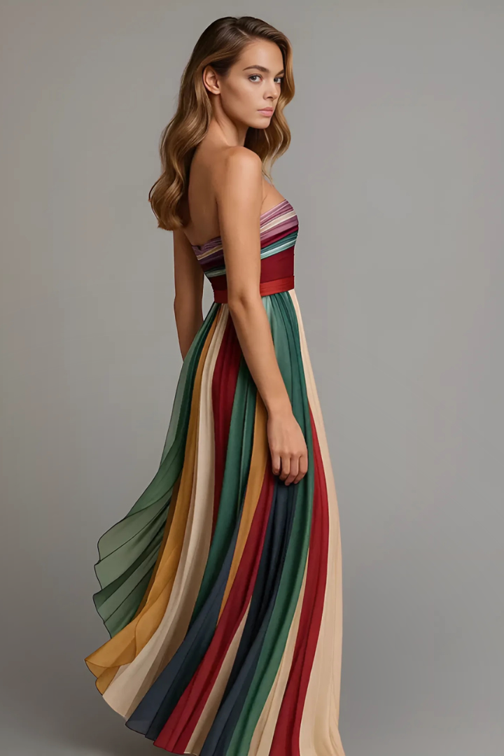 Luxe Multi-Stripe Maxi Dress