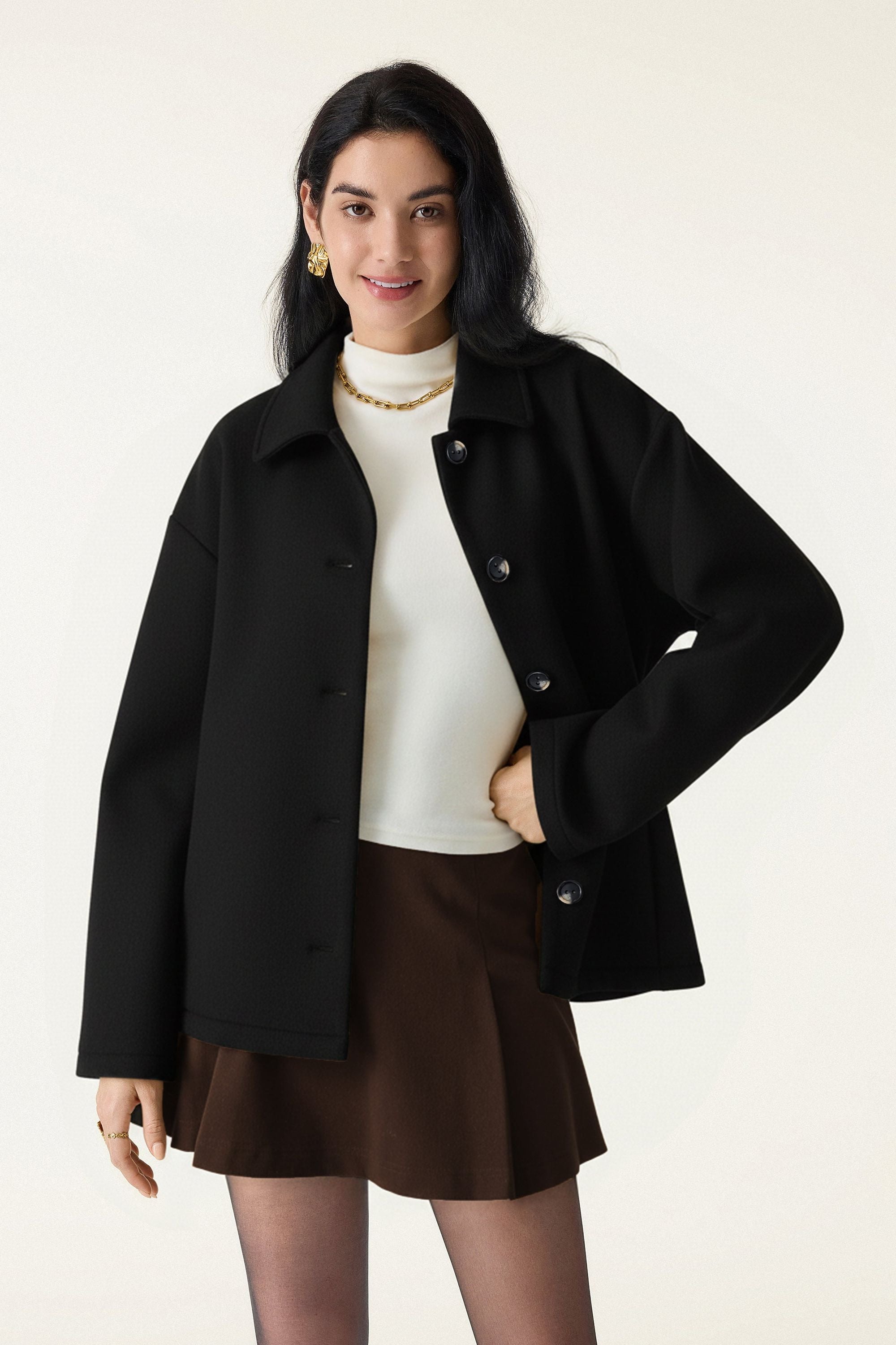 Belted Button Front Jacket