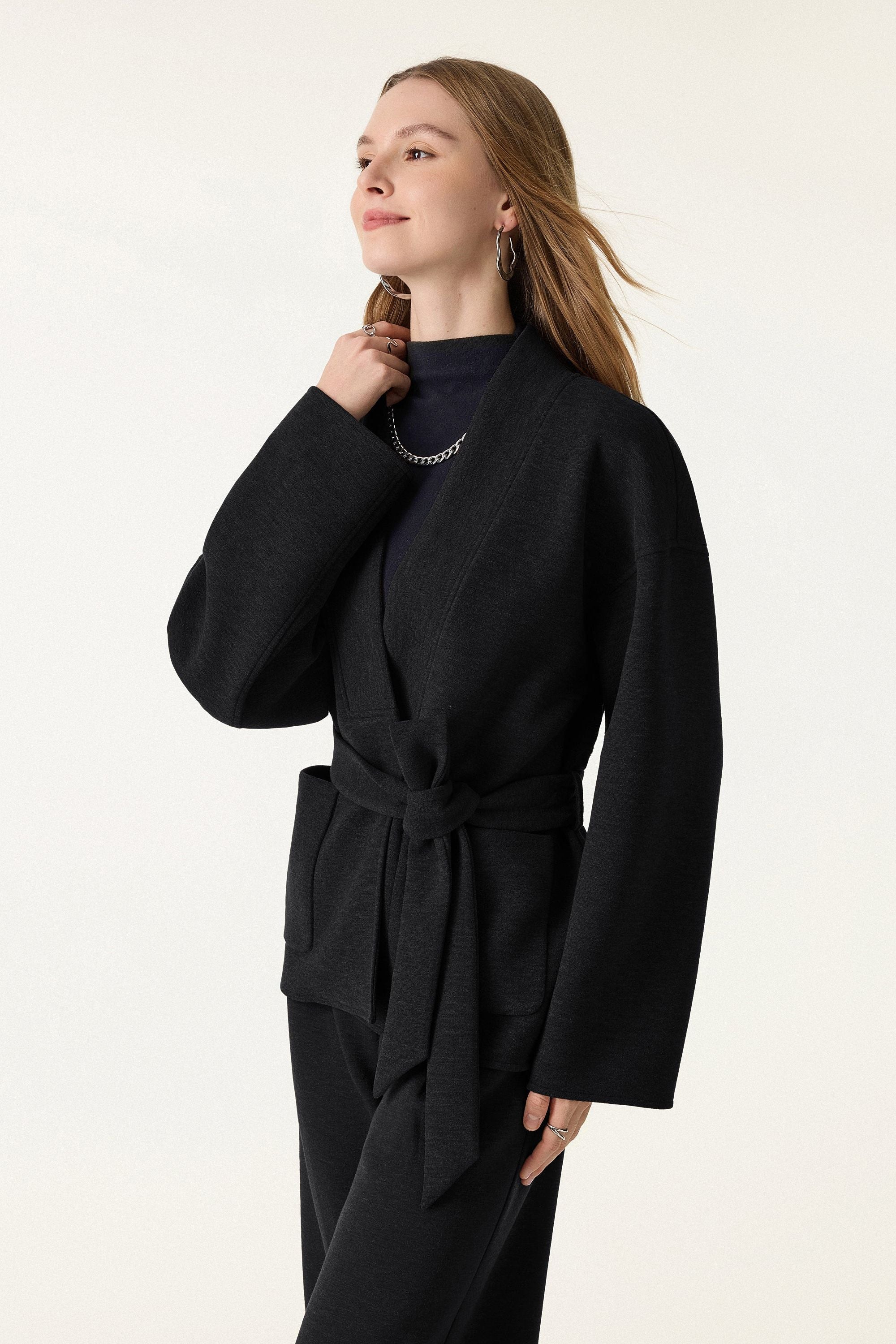 Belted Robe Style Coat
