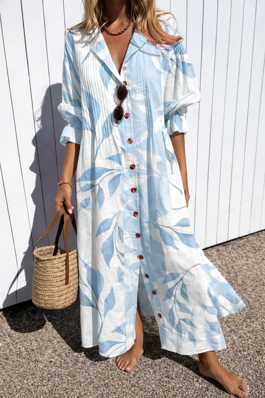 Azure Palm Relaxed Fit Dress