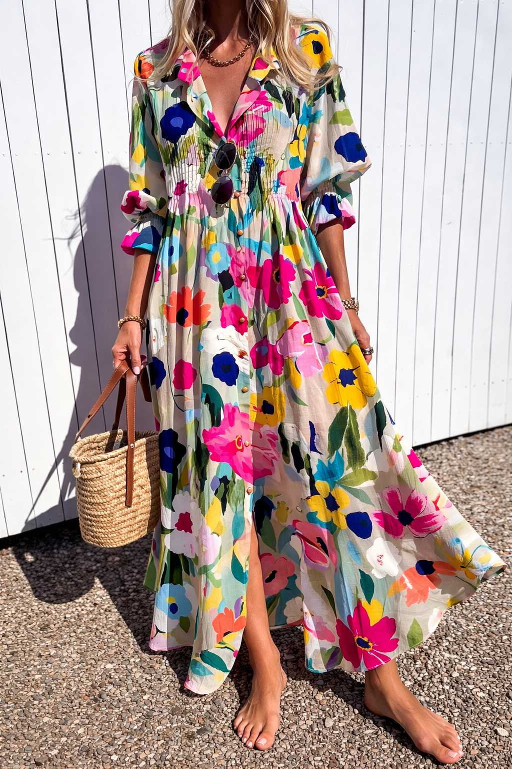 Azure Palm Relaxed Fit Dress