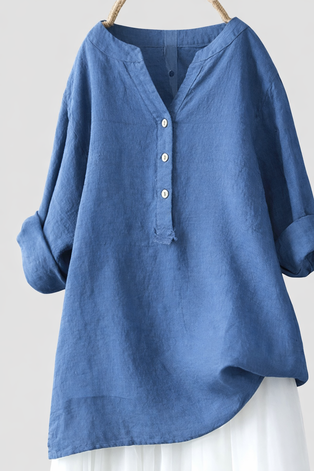 Effortless Linen Button Blouse