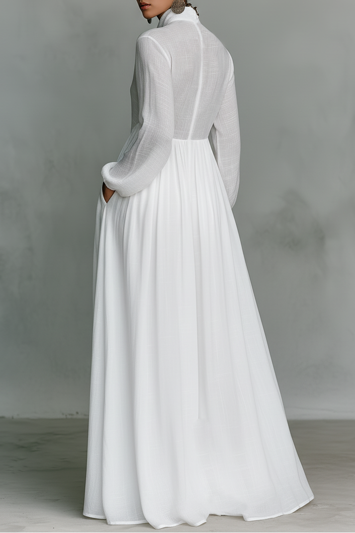 Flowing Button-Front Maxi Dress