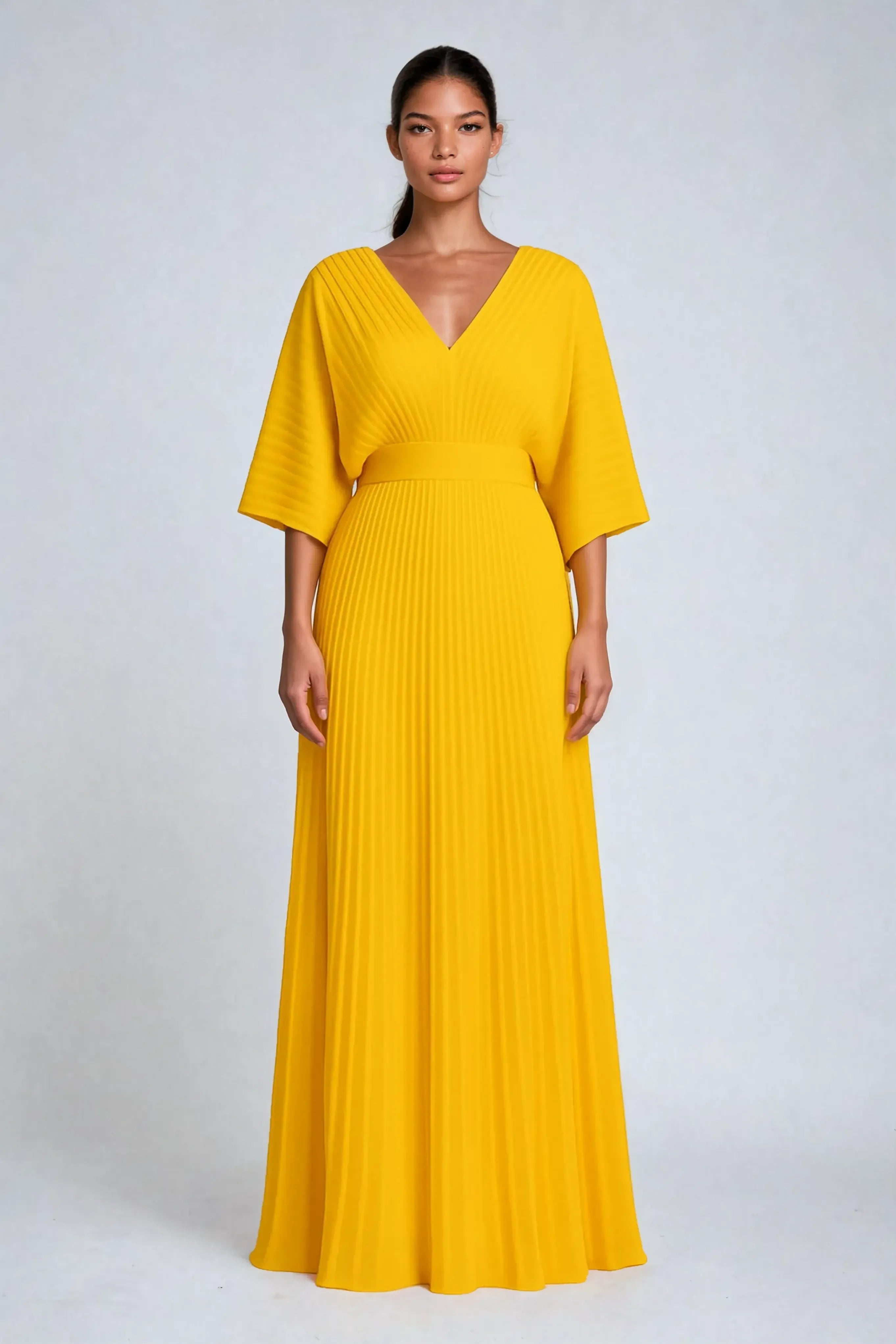 Pleated Elegance Maxi Dress