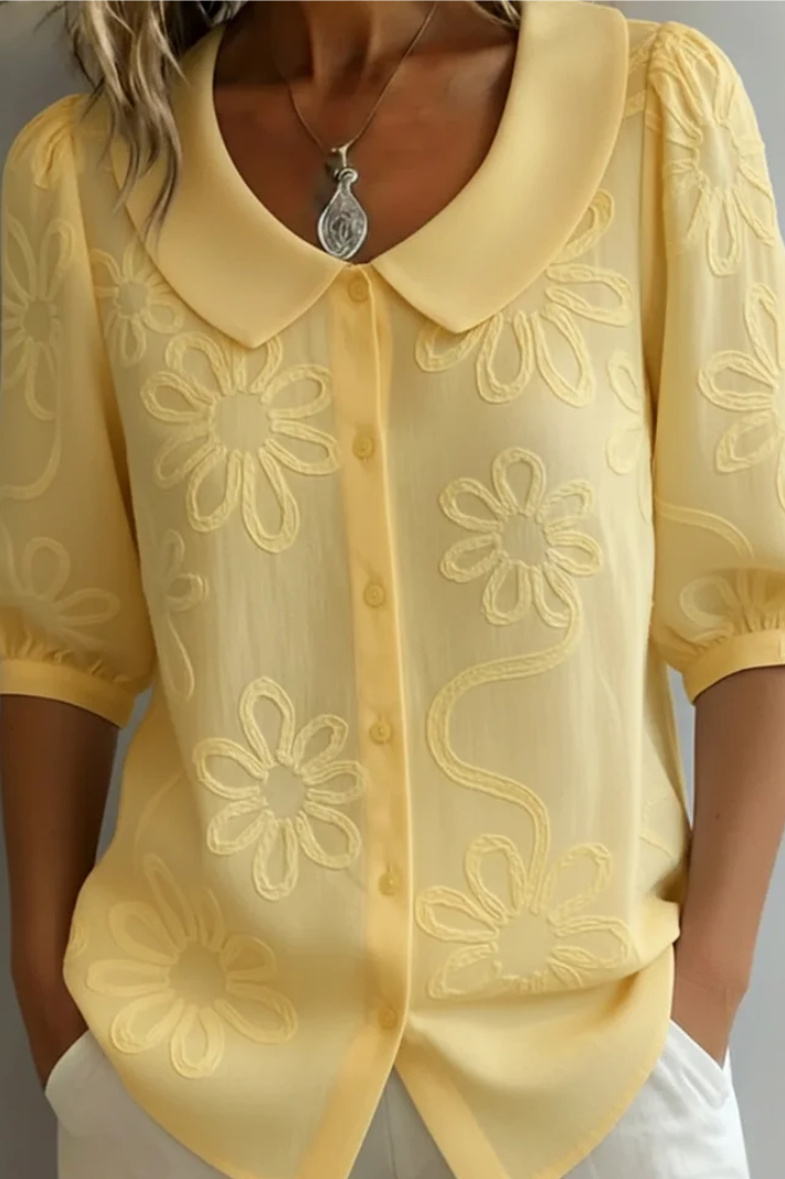 Floral Collar Blouse