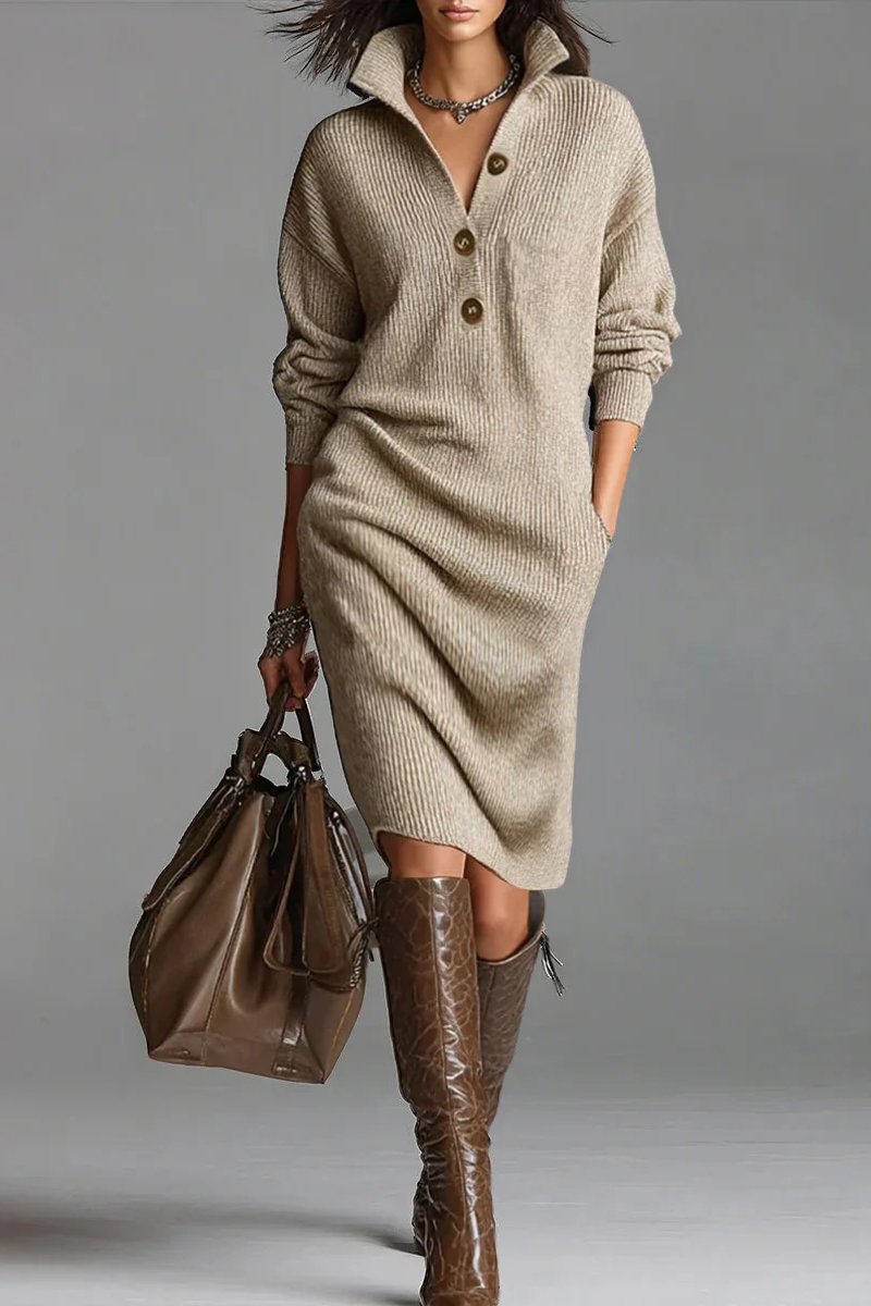 Elegant ribbed midi dress