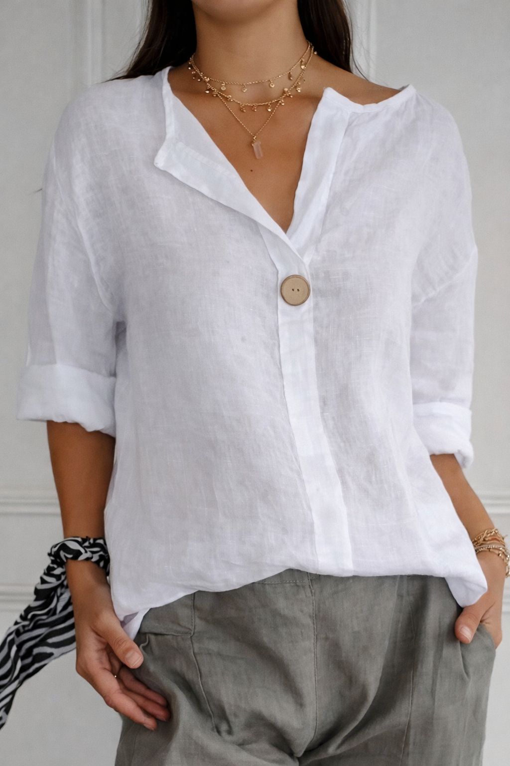 Elegance Button Detail Blouse