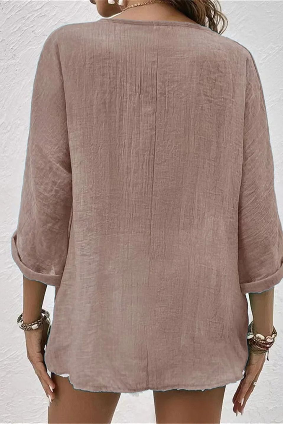 Coastal Breeze Button Blouse