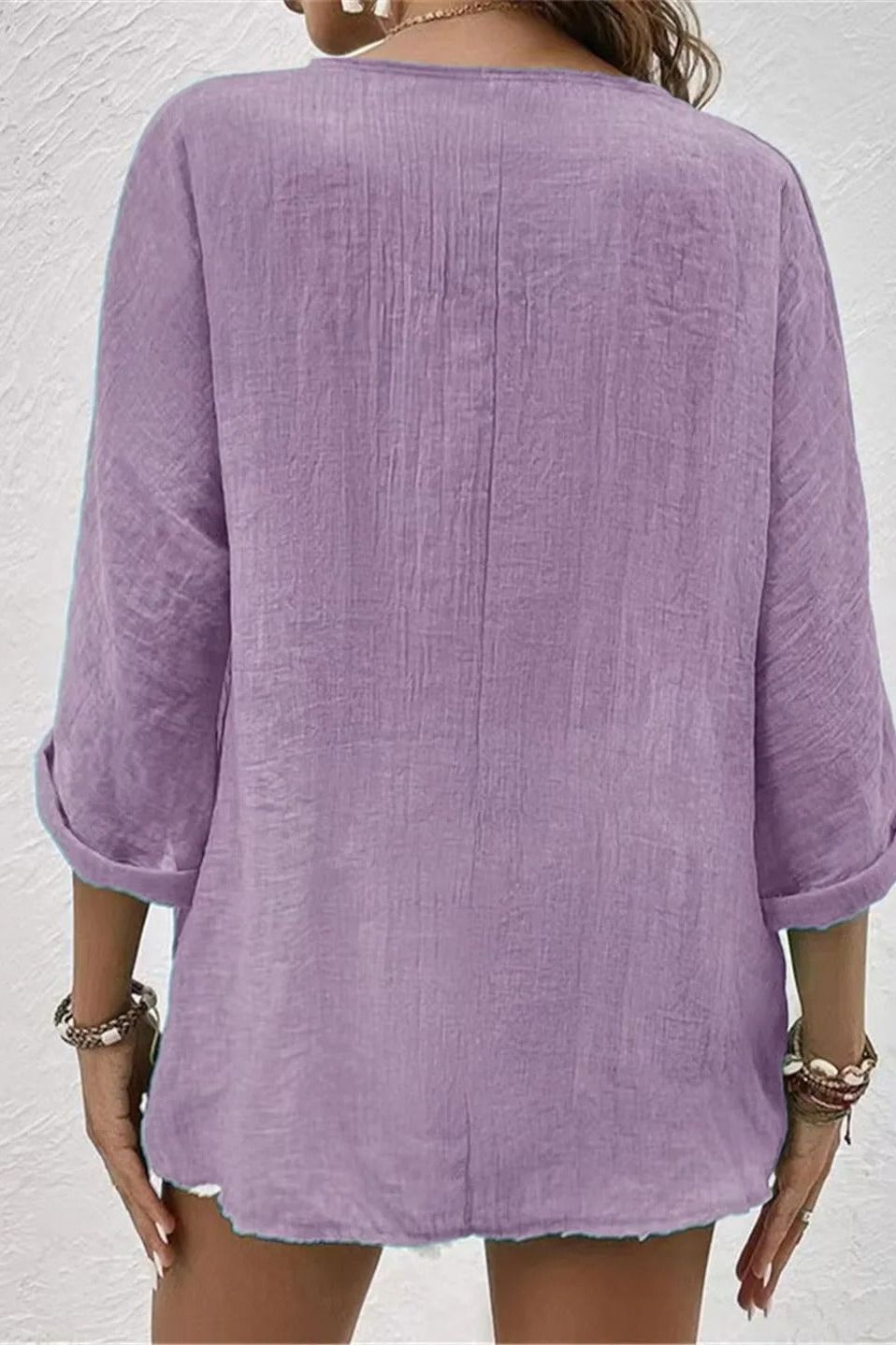 Coastal Breeze Button Blouse