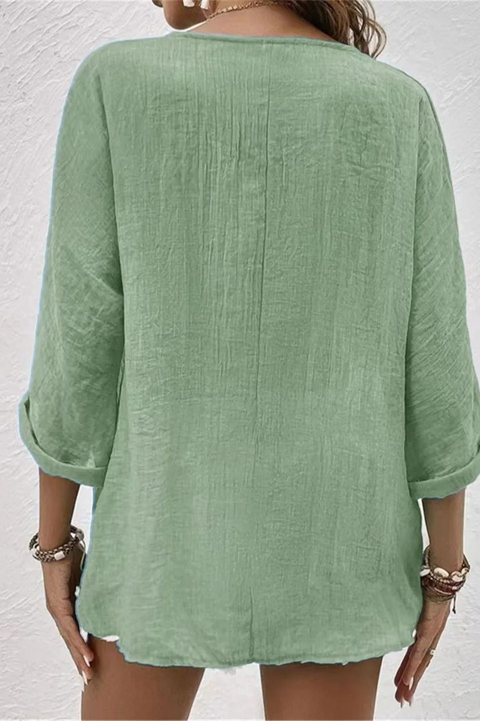 Coastal Breeze Button Blouse