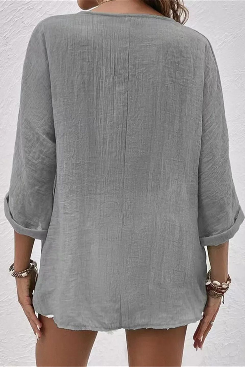 Coastal Breeze Button Blouse