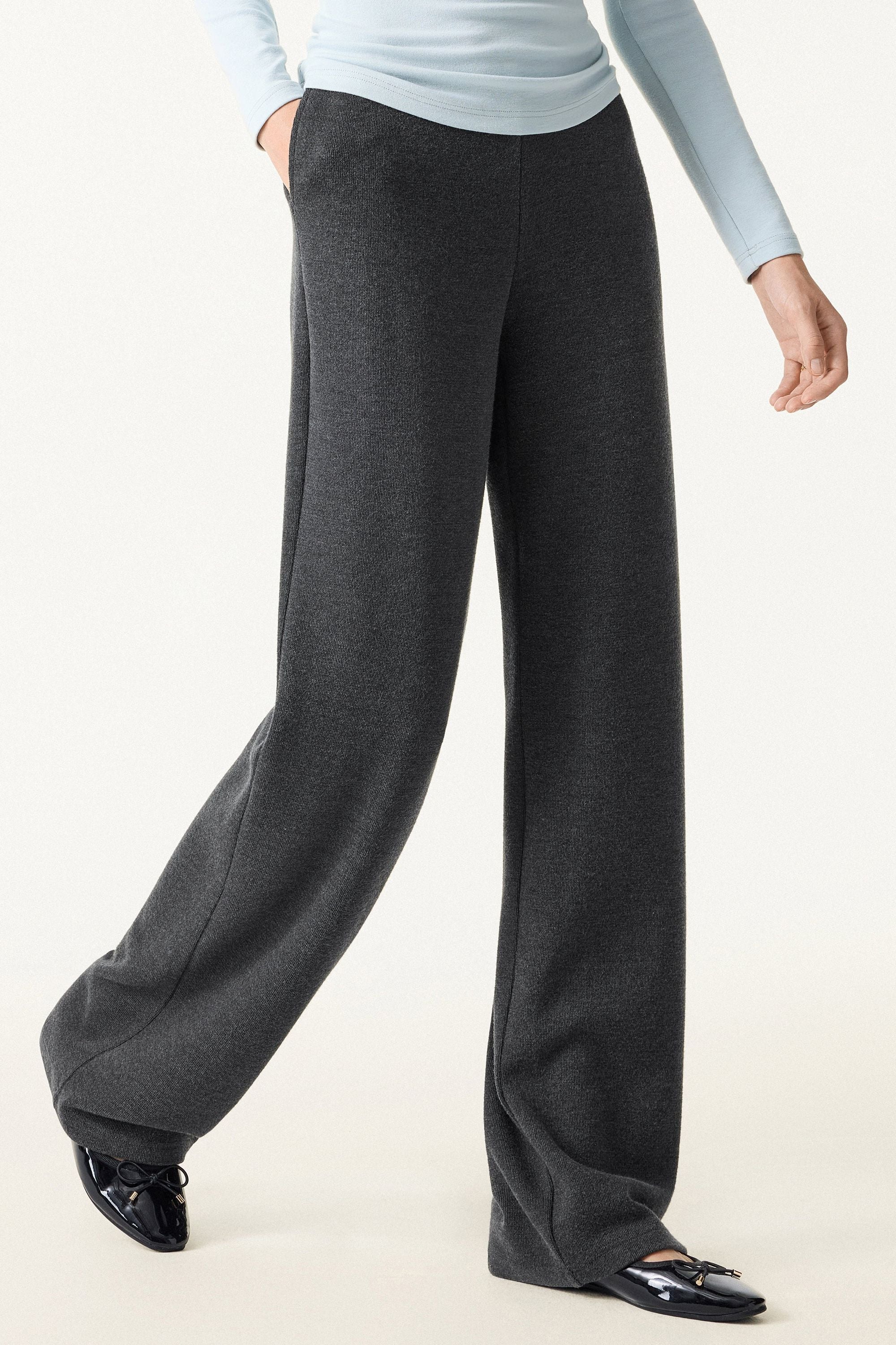 2Pcs Set Long Sleeve Top & Mid Rise Straight Leg Pants