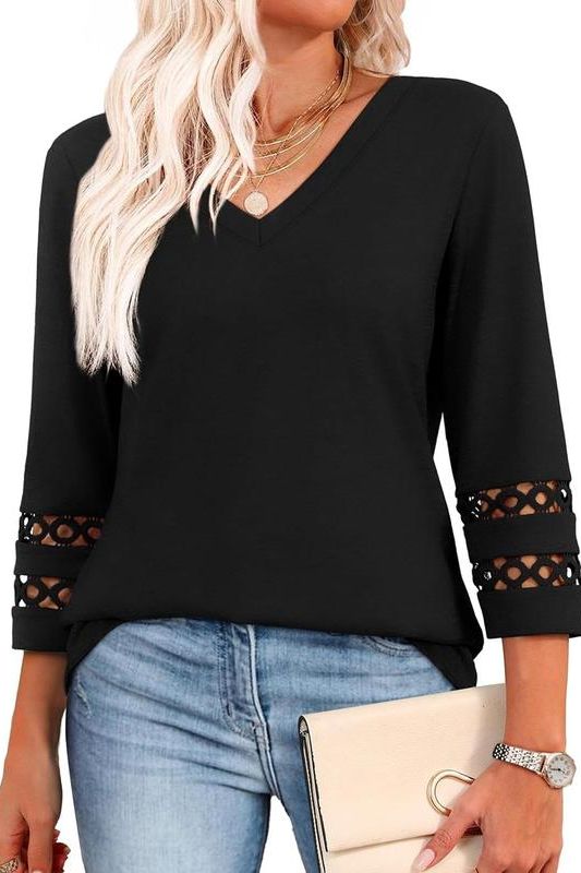 Elegant Edge V-Neck Top