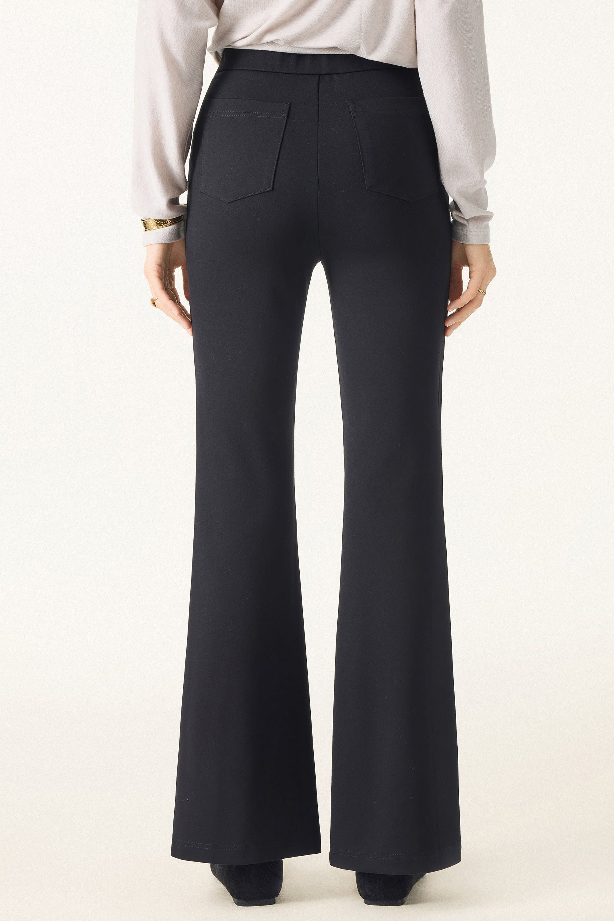 Slimming Ponte High Rise Pull-on Flared Pants
