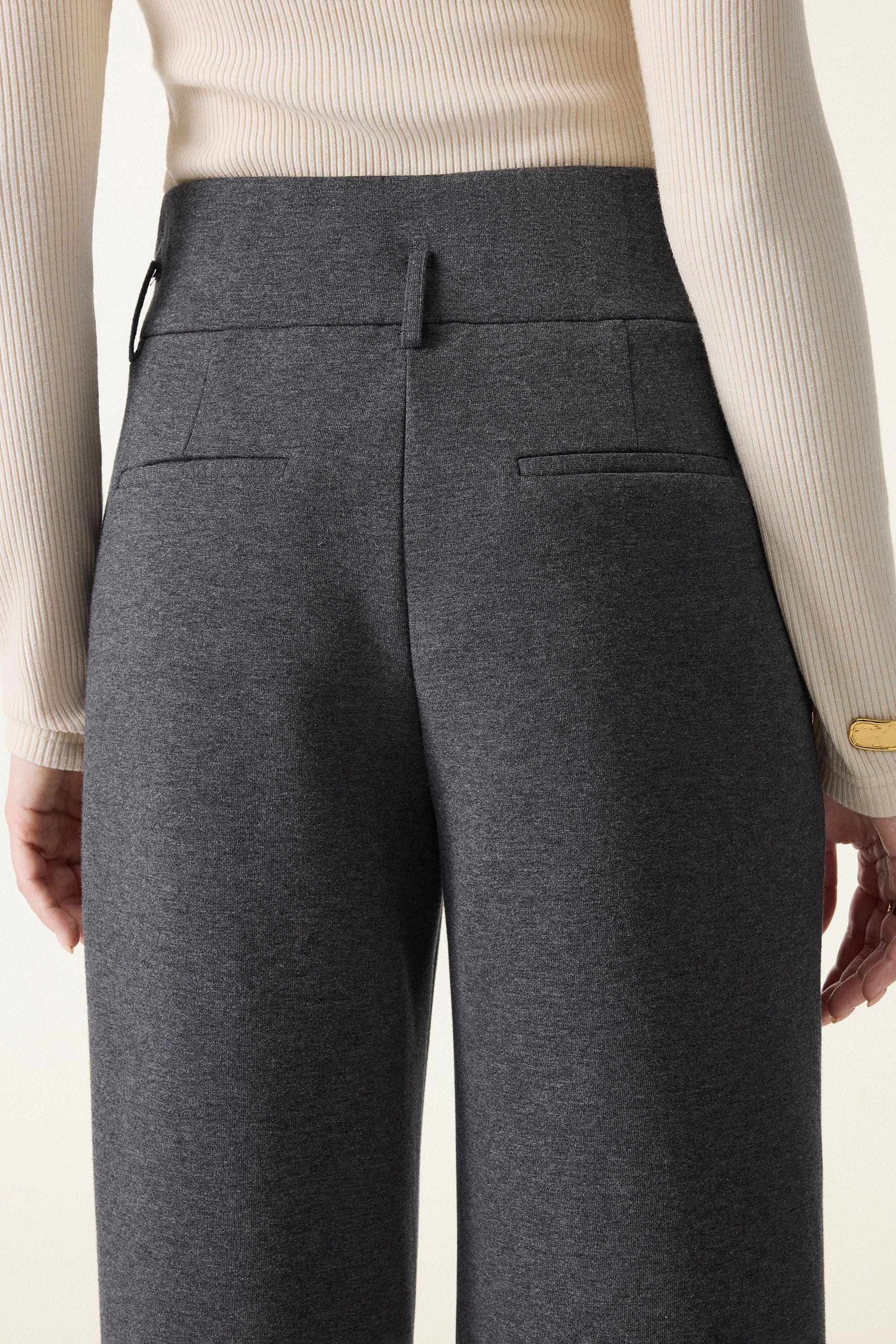 Cozy Warm High Rise Wide Leg Trousers with Pockets