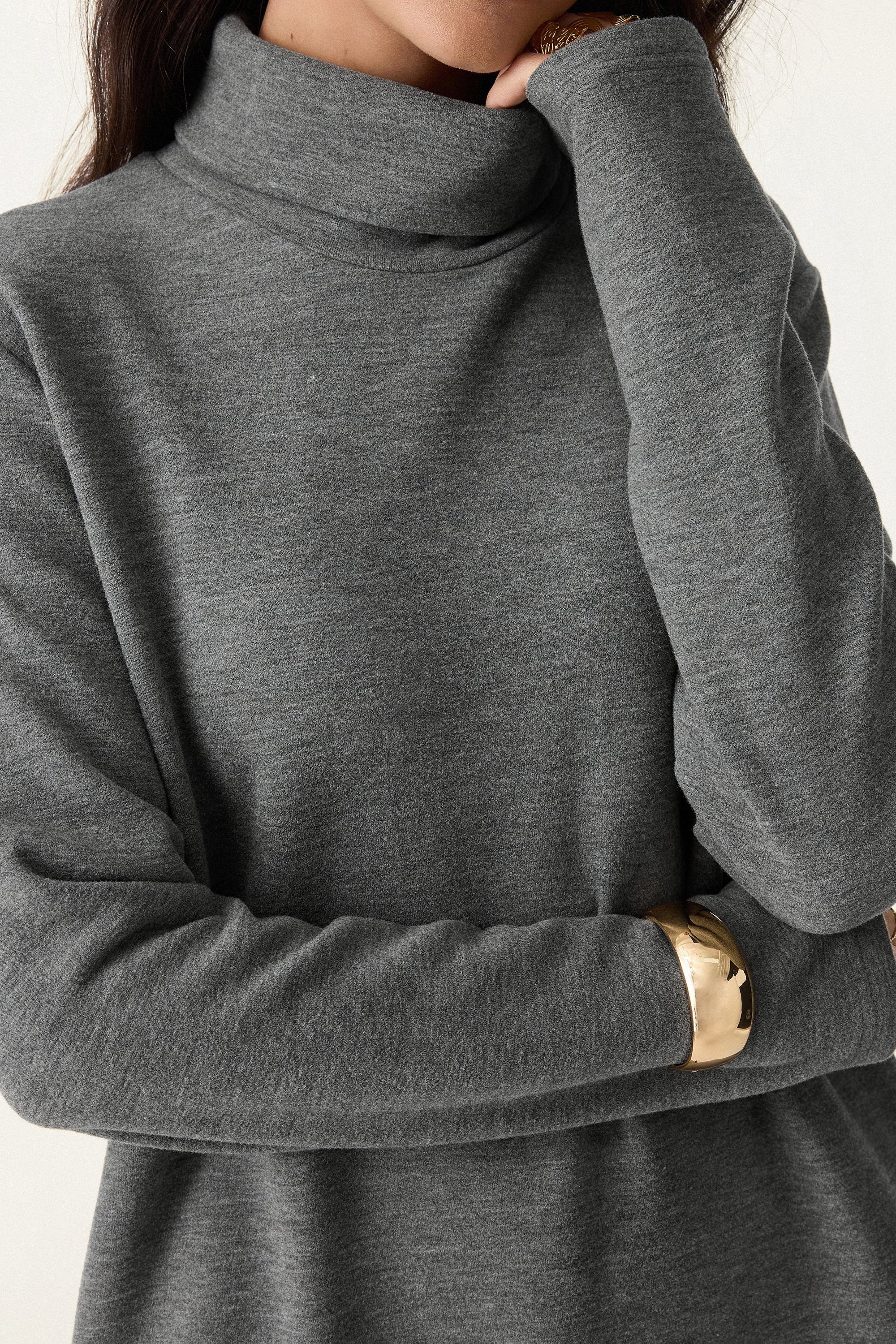 Cozy Warm Turtleneck Mini Dress