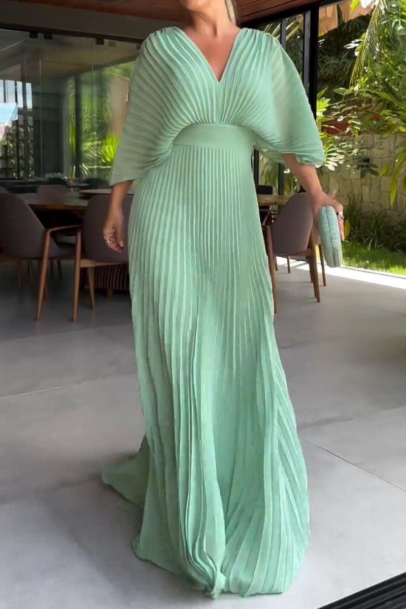Pleated Elegance Maxi Dress