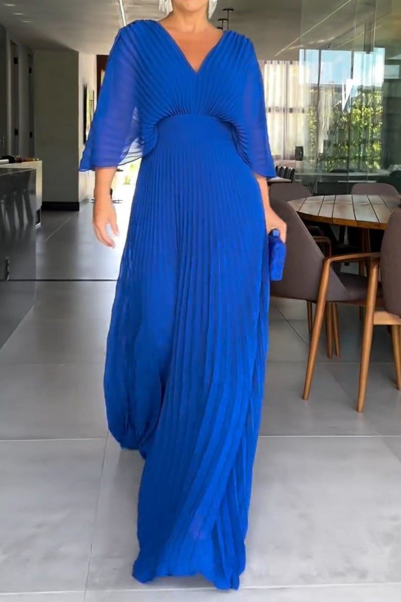 Pleated Elegance Maxi Dress
